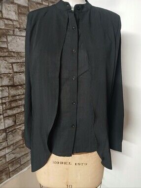 Patrizia Luca Black Button-Front Top